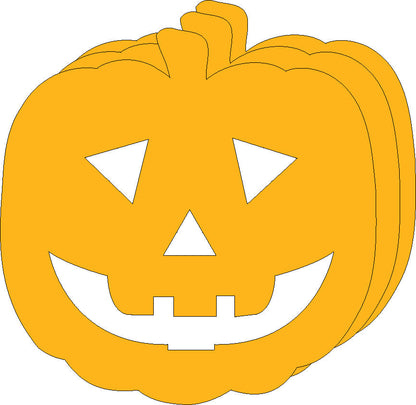 SHAPES ETC. Jack O Lantern Bright Neon Single Color Small Cut-Outs- 3in