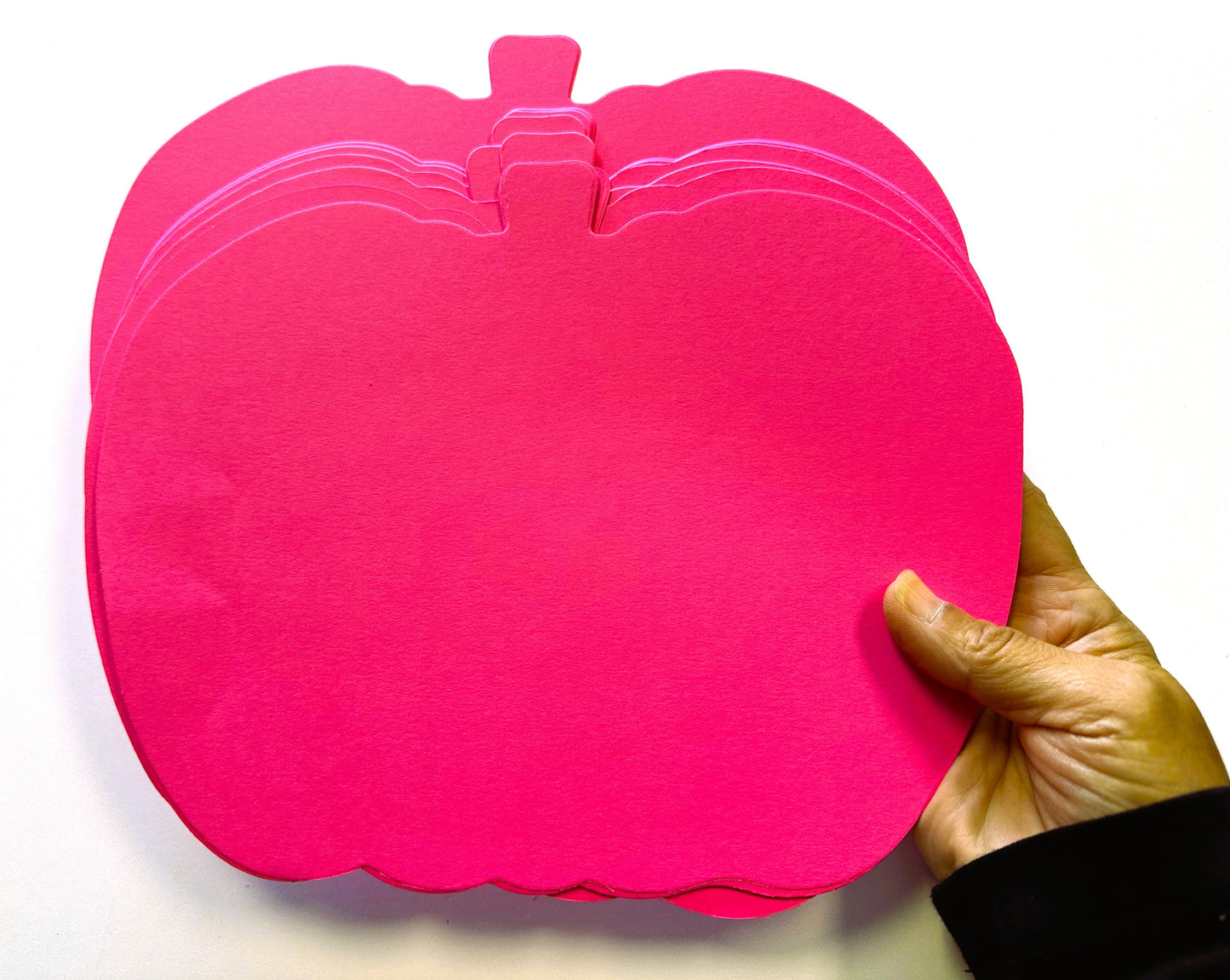 SHAPES ETC.  Pretty in Pink-O-Ween Pumpkin Bright Neon Single Color Super Cut-Outs- 8" x 10"