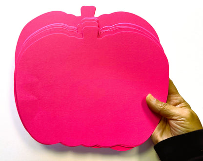 SHAPES ETC.  Pretty in Pink-O-Ween Pumpkin Bright Neon Single Color Super Cut-Outs- 8" x 10"
