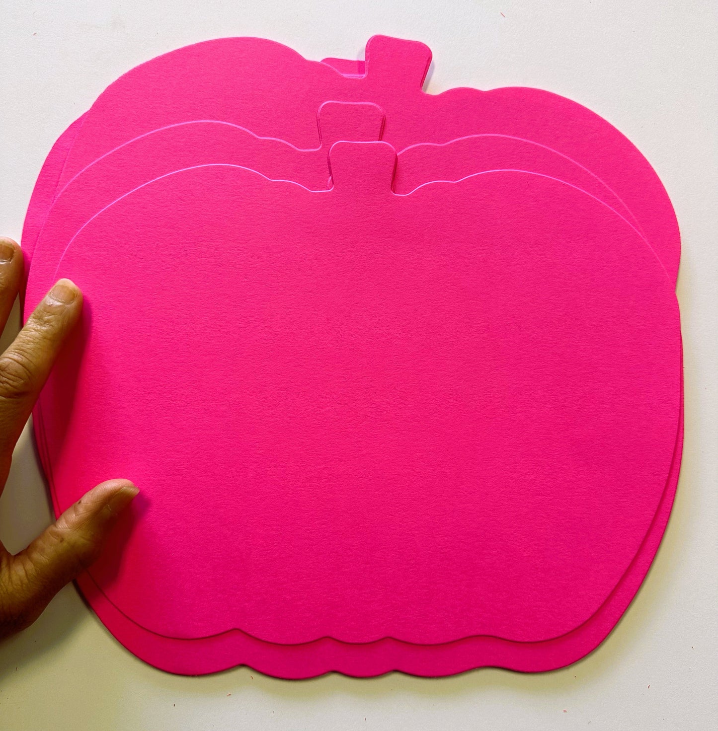 SHAPES ETC.  Pretty in Pink-O-Ween Pumpkin Bright Neon Single Color Super Cut-Outs- 8" x 10"