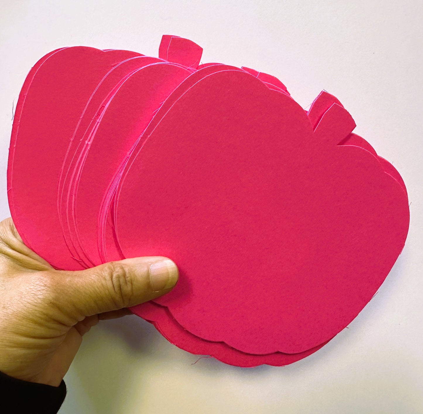 SHAPES ETC.  Pretty in Pink-O-Ween Pumpkin Bright Neon Single Color Large Cut-Outs- 5.5” x 5.5”