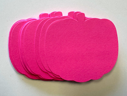 SHAPES ETC. Pretty in Pink-O-Ween Pumpkin Bright Neon Single Color Small Cut-Outs- 3" x 3"