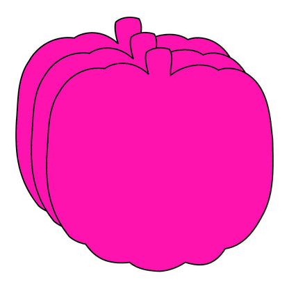 SHAPES ETC. Pretty in Pink-O-Ween Pumpkin Bright Neon Single Color Small Cut-Outs- 3" x 3"