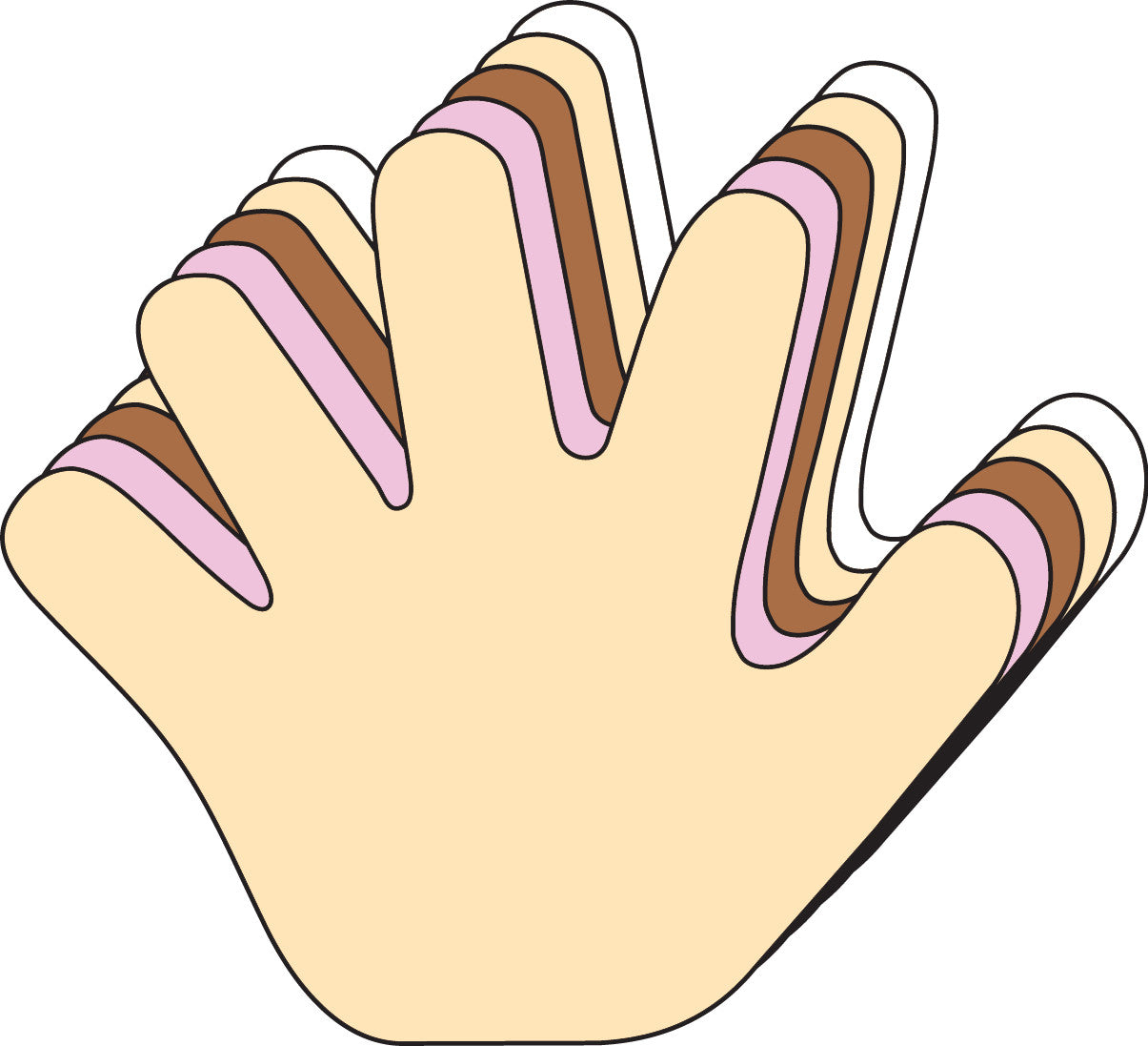 SHAPES ETC. Samll Hand Foam Multicultural Creative Cut-Outs- 3”