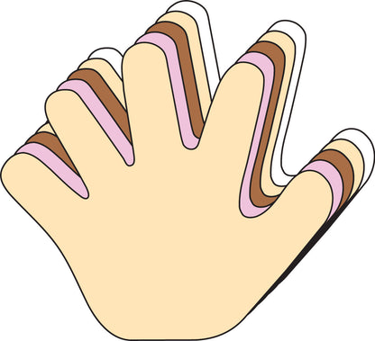 SHAPES ETC. Samll Hand Foam Multicultural Creative Cut-Outs- 3”