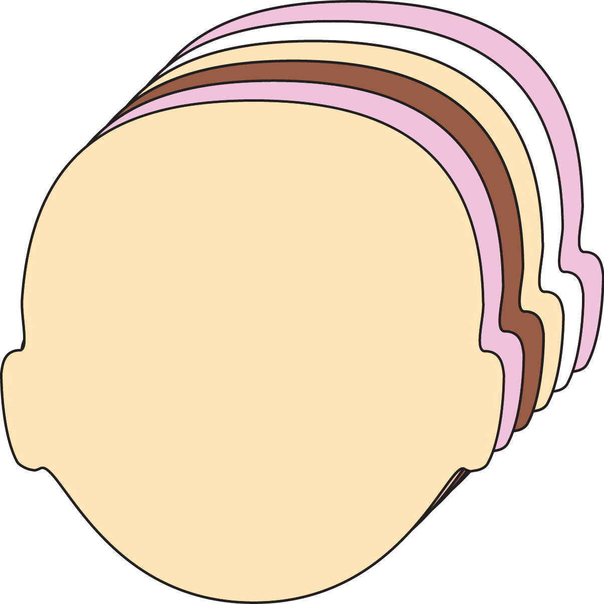 SHAPES ETC. Large Multicultural Creative Foam Cut-Outs - Face