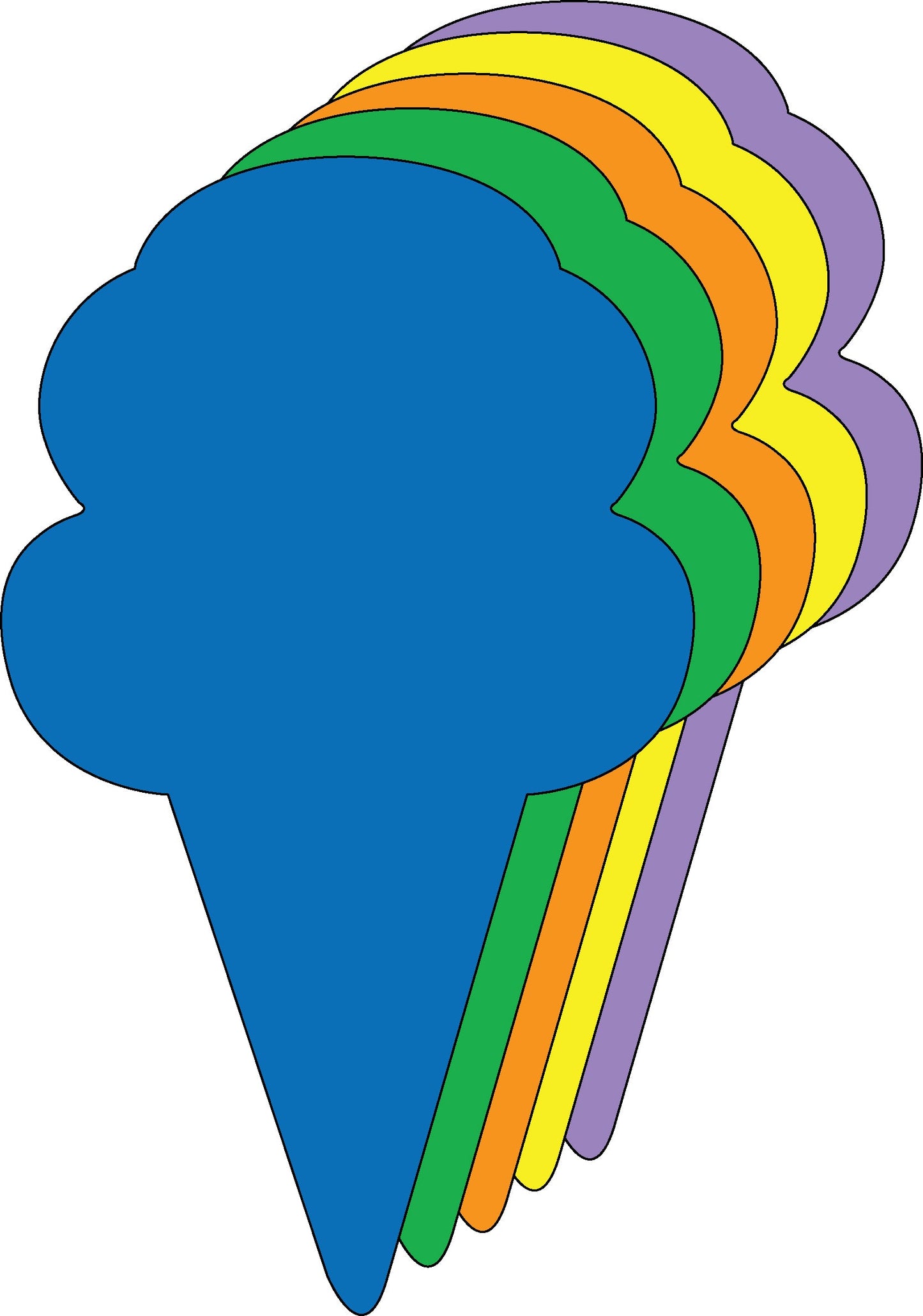 SHAPES ETC. Large Assorted Color Creative Foam Cut-Outs - Ice Cream Cone