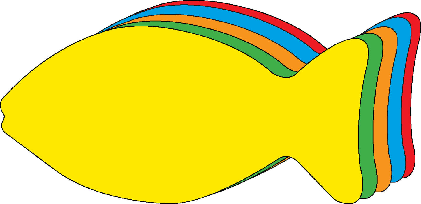 SHAPES ETC.  Faith Fish Large Foam Assorted Color Creative Cut-Outs