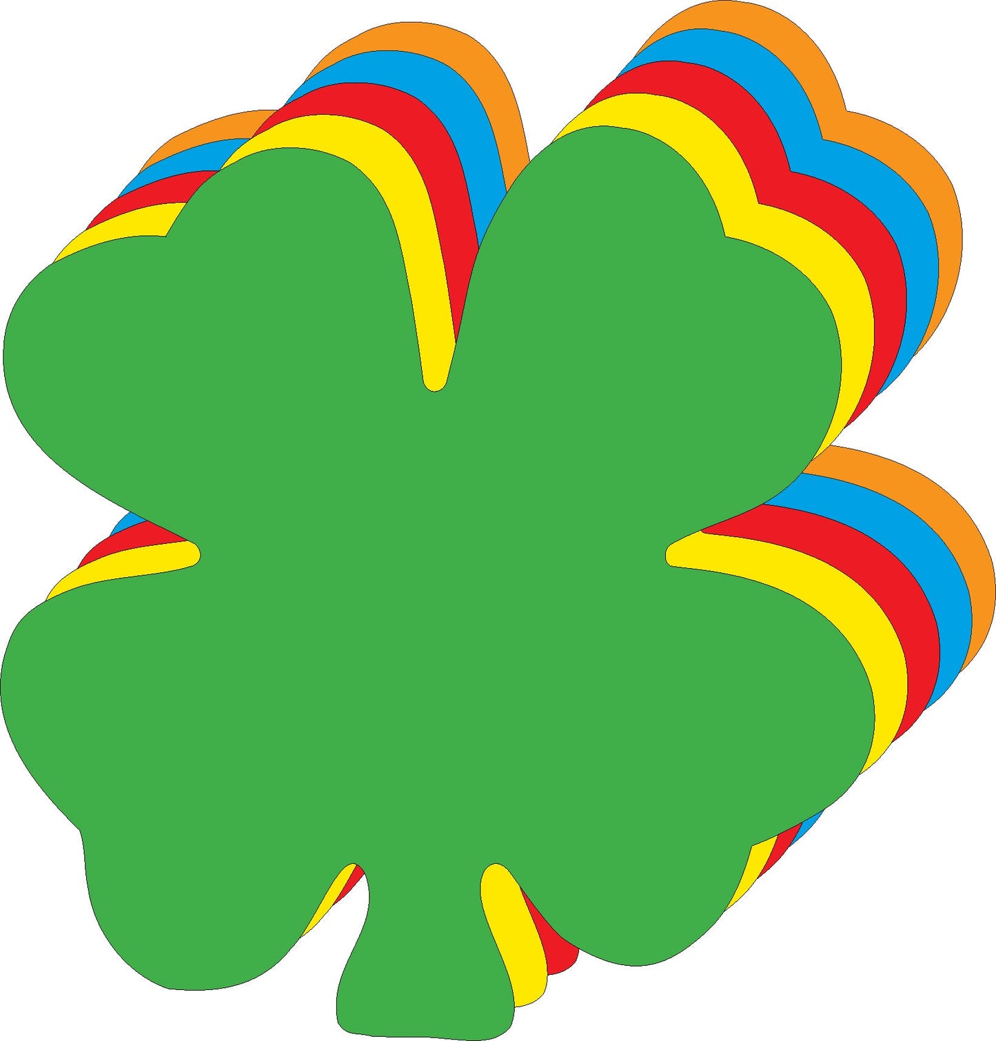 SHAPES ETC.  Large Assorted Color Creative Foam Cut-Outs - Four Leaf Clover