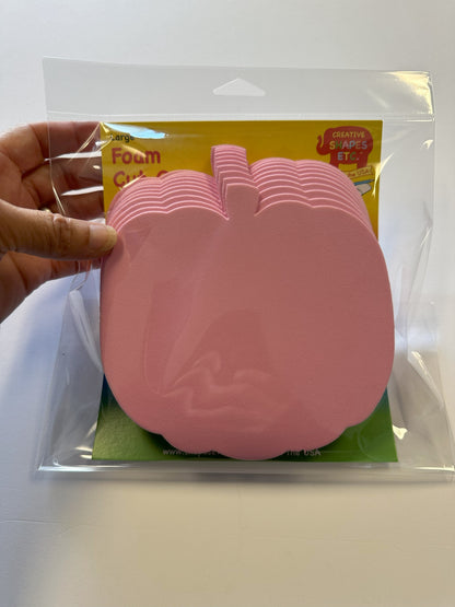 Large Pink Foam Pumpkin Cut-Outs, 5.5" – Pack of 15