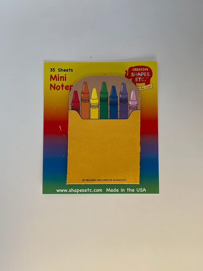 SHAPES ETC. Mini Notepad - Crayon Box