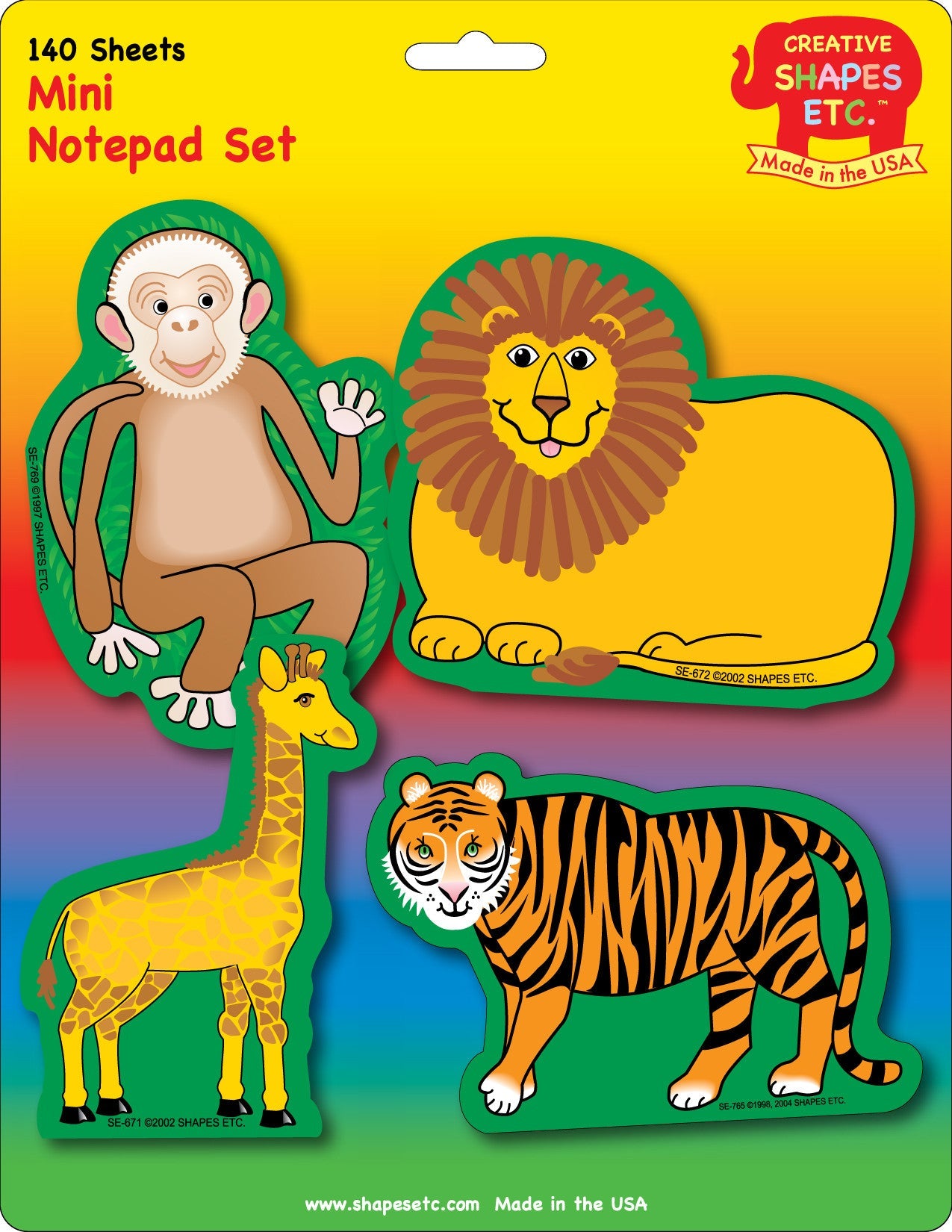 SHAPES ETC. Mini Notepad Set - Zoo