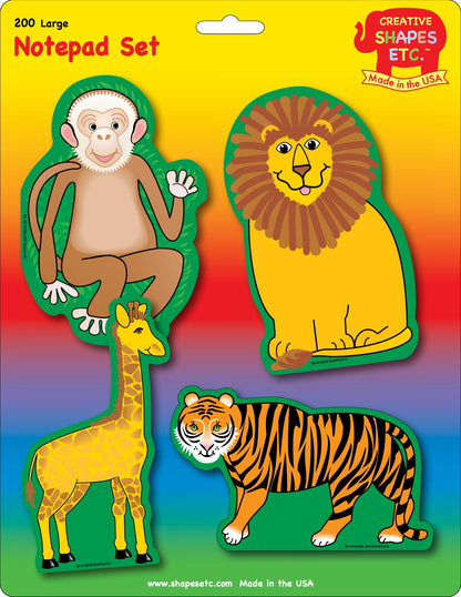 SHAPES ETC. Large Notepad Set - Zoo