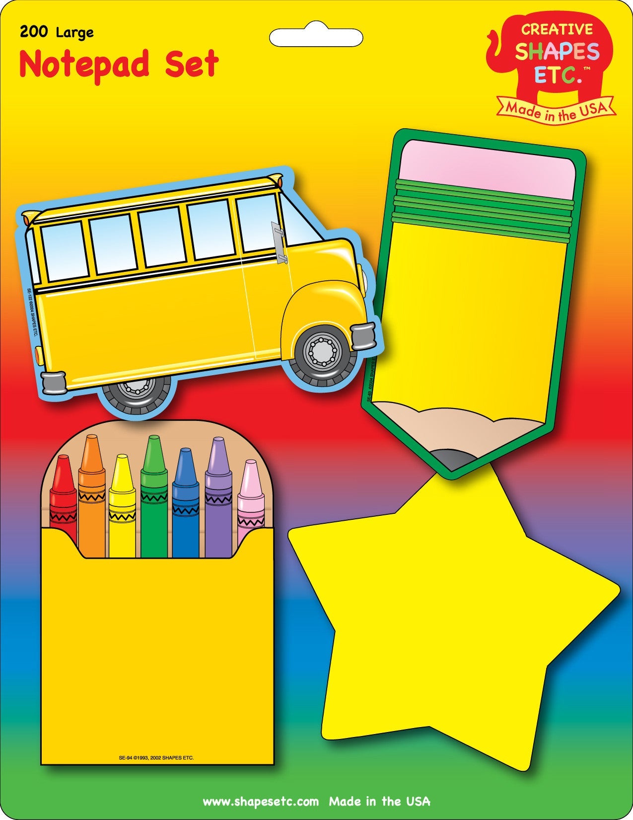 SHAPES ETC. Large Notepad Set - School