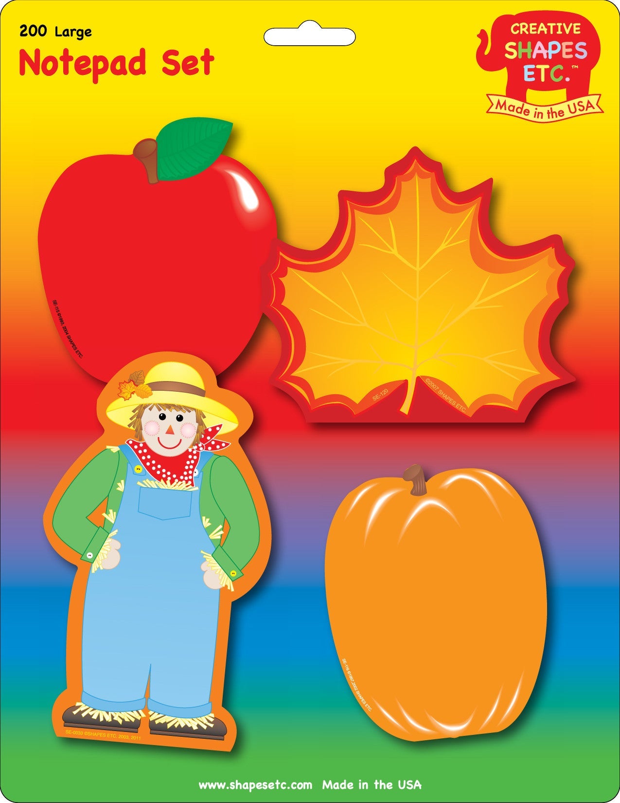SHAPES ETC. Large Notepad Set - Fall