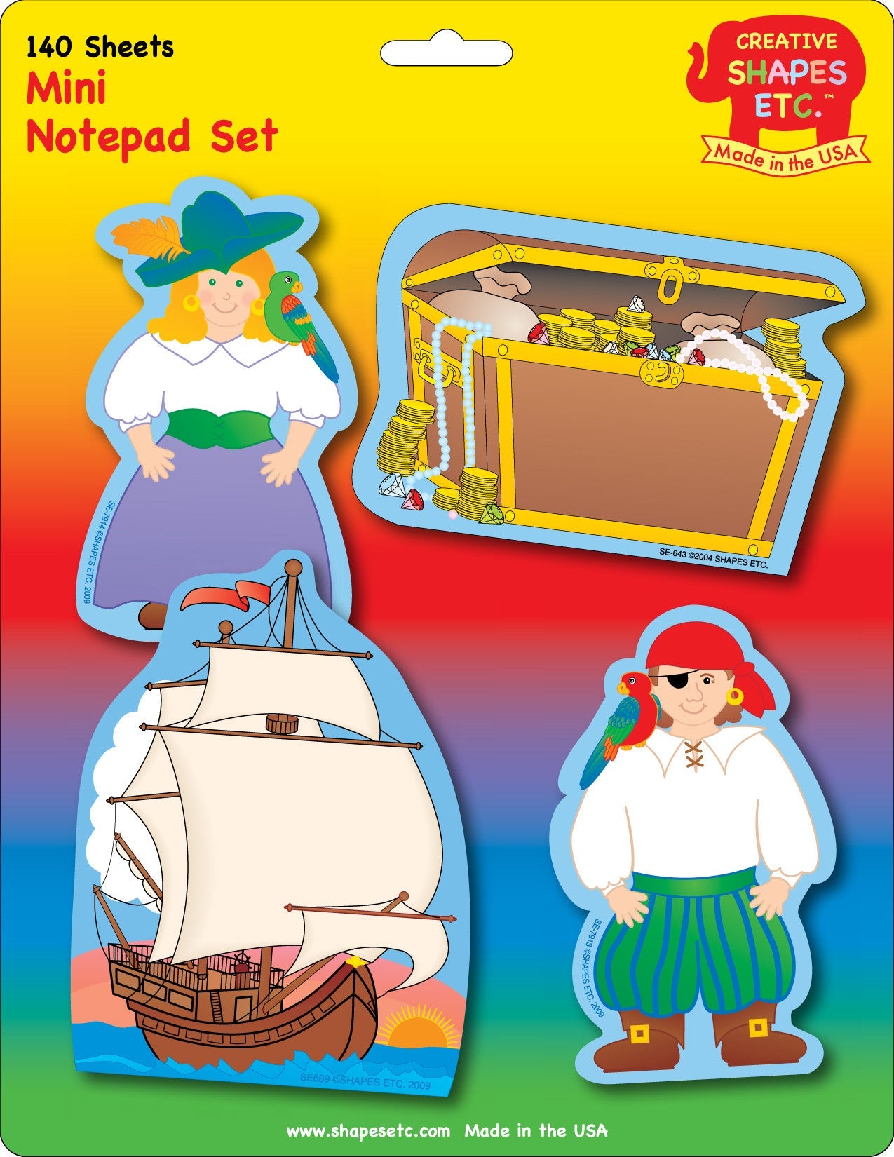 SHAPES ETC. Mini Notepad Set -  Pirate