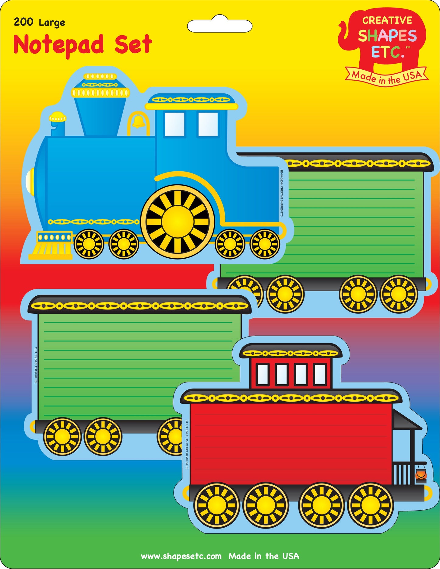 SHAPES ETC. Large Notepad Set - Train