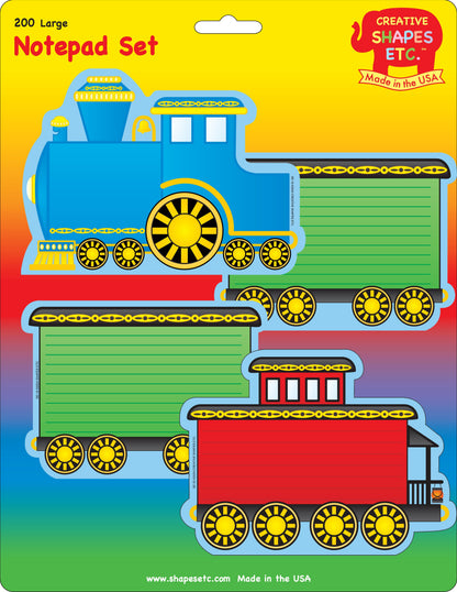 SHAPES ETC. Large Notepad Set - Train