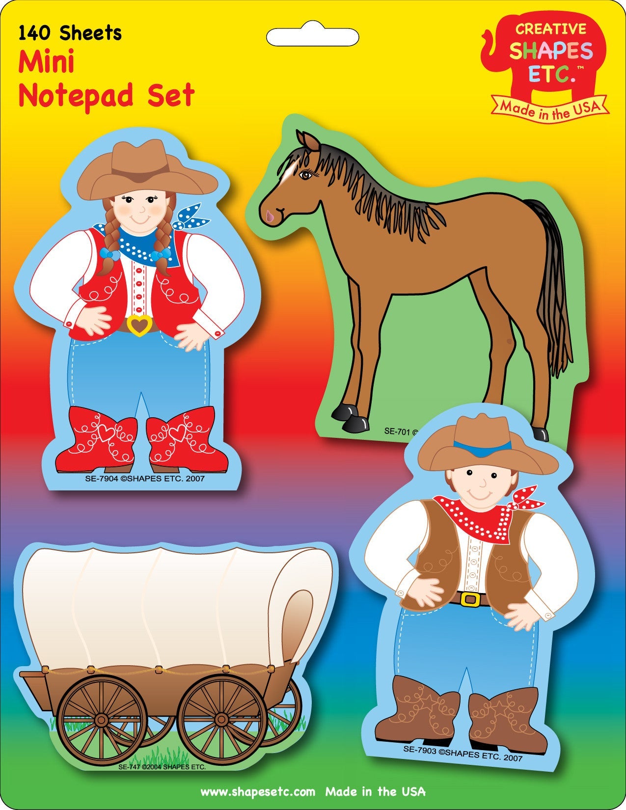 SHAPES ETC. Mini Notepad Set - Western