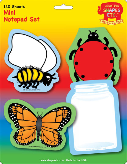 SHAPES ETC. Mini Notepad Set - Insects