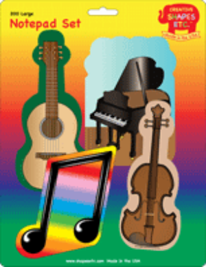 SHAPES ETC. Large Notepad Set - Musical Instruments