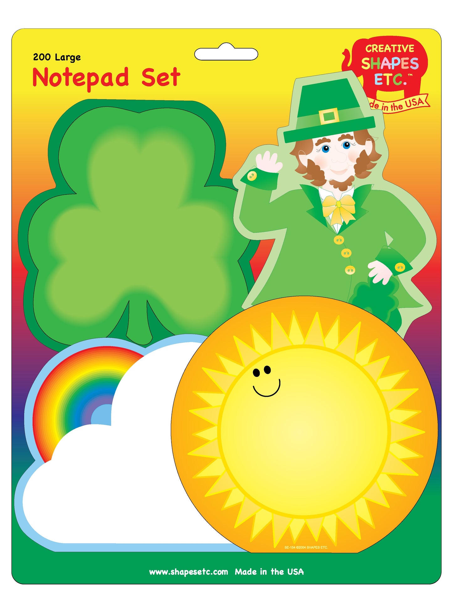 SHAPES ETC. Large Notepad Set - St. Patrick's Day