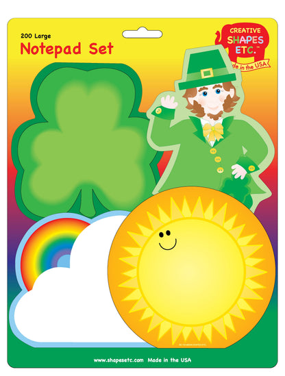 SHAPES ETC. Large Notepad Set - St. Patrick's Day