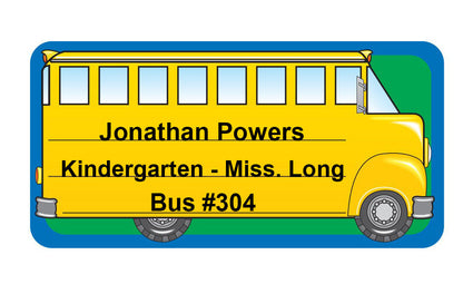 SHAPES ETC. Nametag - School Bus
