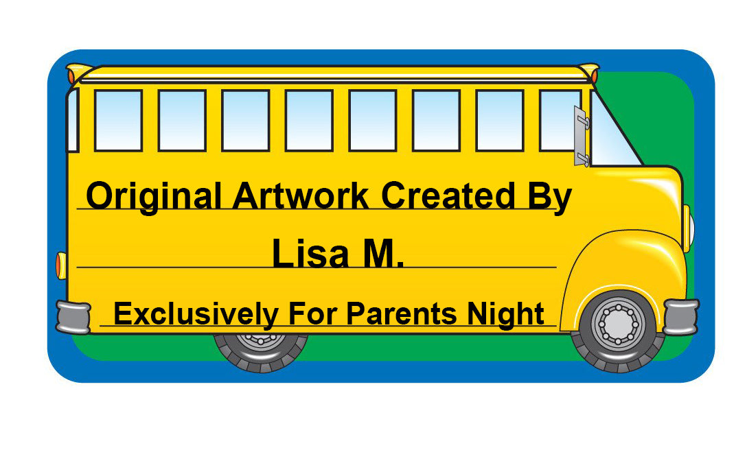 SHAPES ETC. Nametag - School Bus
