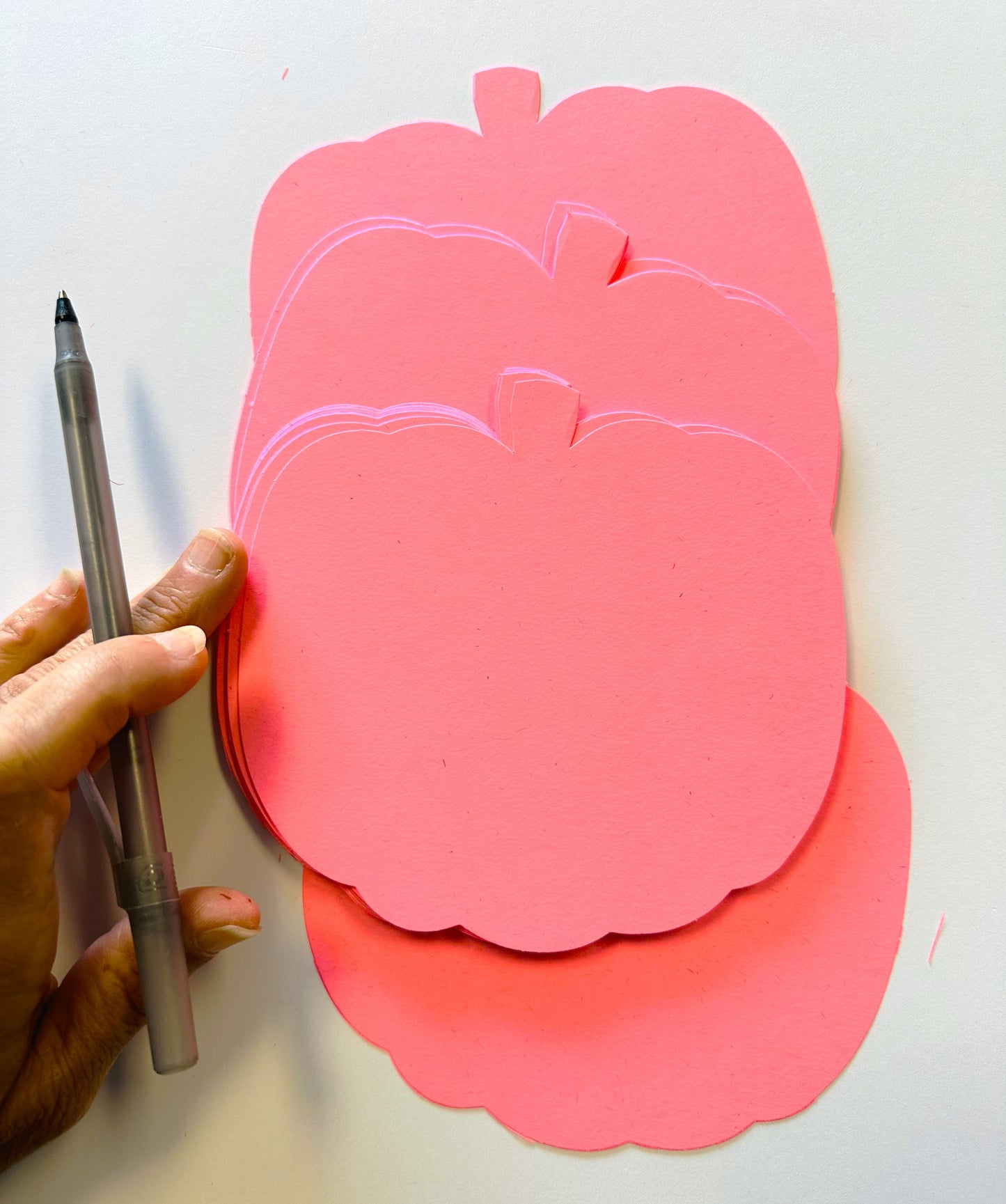 SHAPES ETC.  Large Single Color Cut-Out - Pretty in Pink-O-Ween Pumpkin