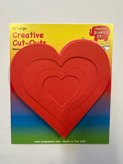 SHAPES ETC. Growing Heart Large Single Color Cut-Out - 5.5"