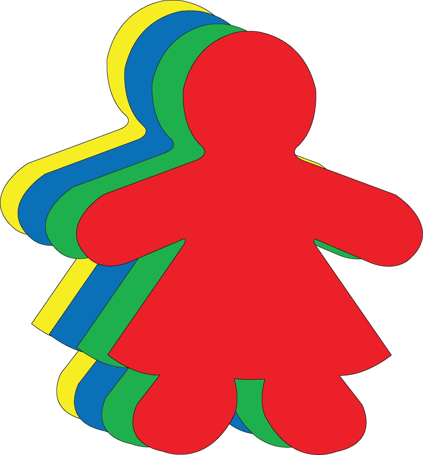 SHAPES ETC. Girl Large Assorted Color Creative Cut-Outs- 5.5"