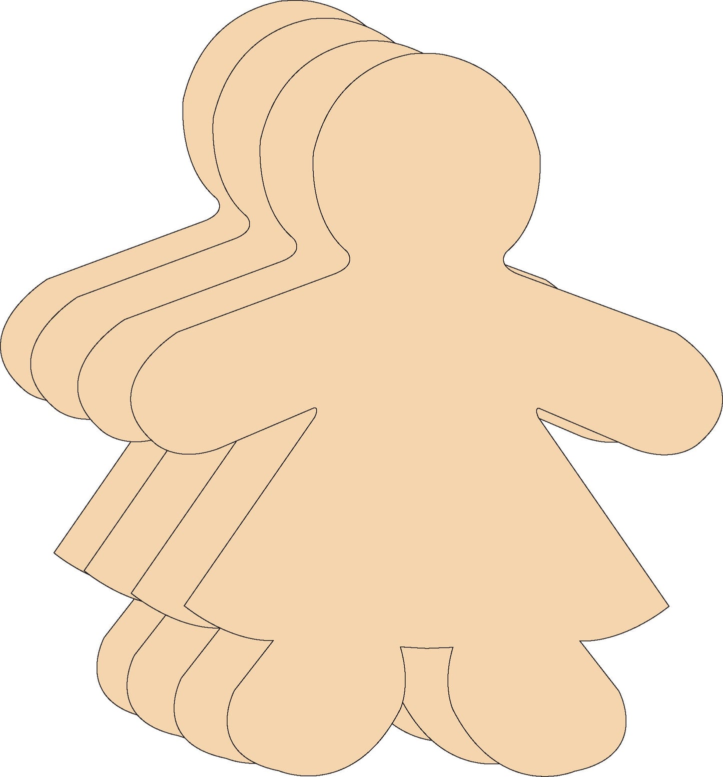 SHAPES ETC.  Girl Large Single Color Creative Cut-Outs- 5.5"