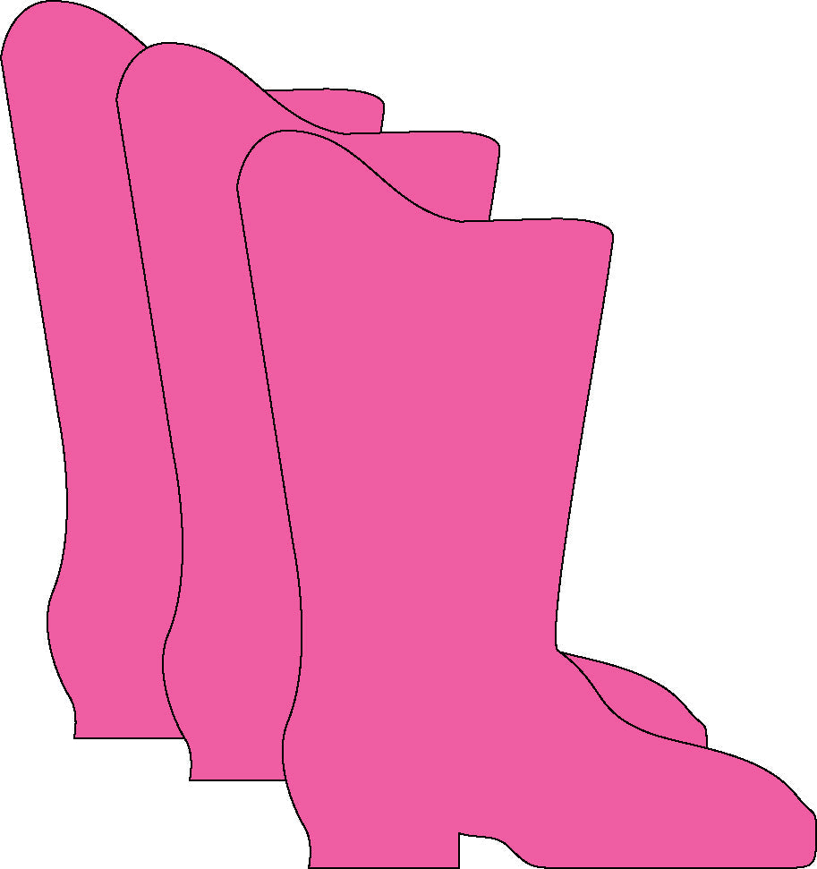 SHAPES ETC.  Large Single Color Cut-Out - Cowgirl Boot