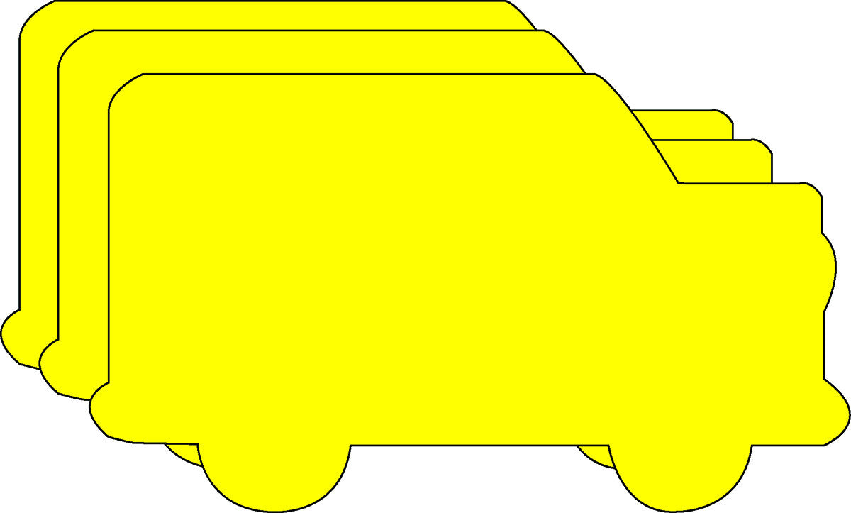 SHAPES ETC. Large Single Color Cut-Out - School bus