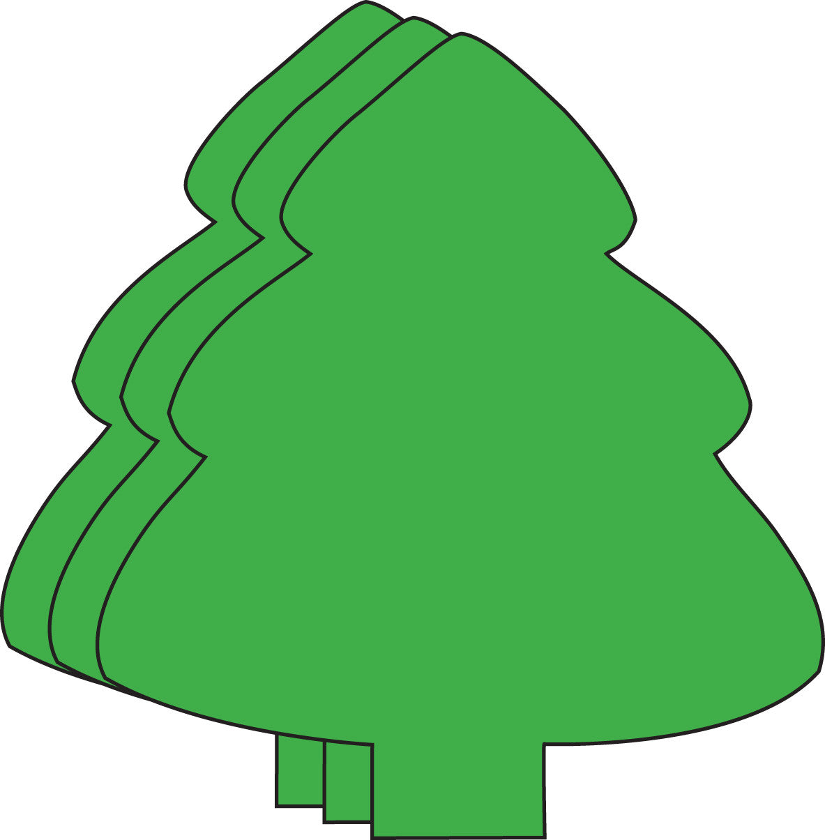 SHAPES ETC. Large Single Color Creative Foam Cut-Outs - Evergreen Tree