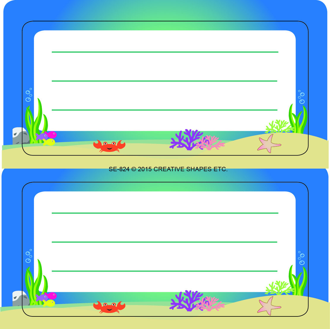 SHAPES ETC.  Nametag - Under The Sea