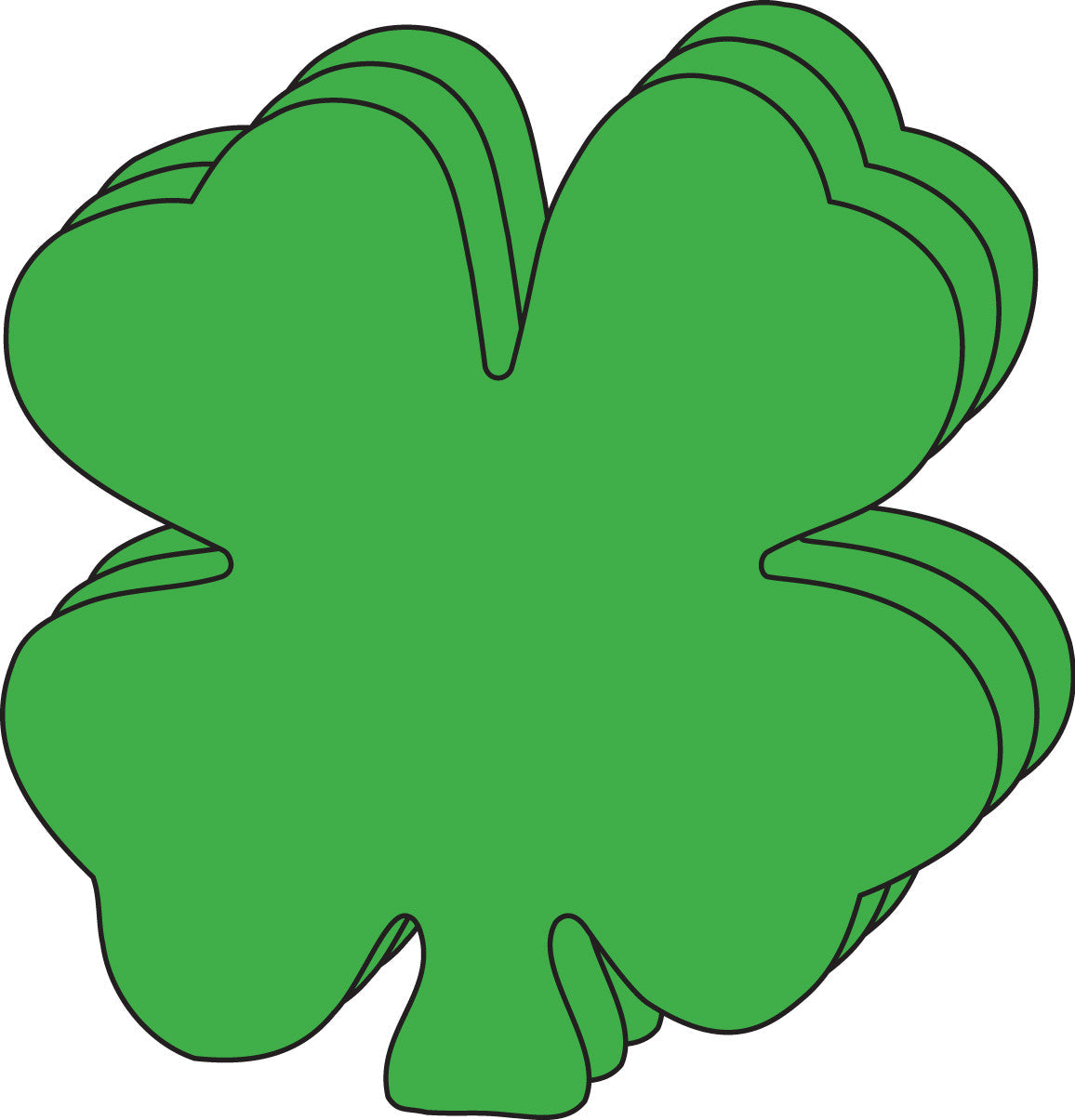 SHAPES ETC. Large Single Color Cut-Out - Four Leaf Clover