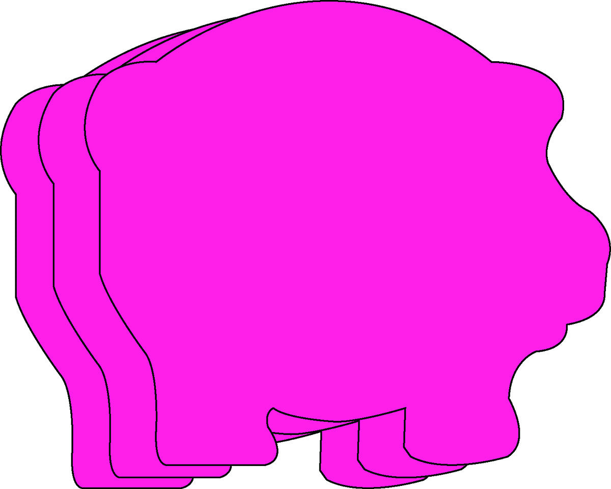 SHAPES ETC. Large Single Color Cut-Out - Pig