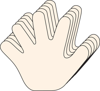 SHAPES ETC. Hand Single Color Creative Cut-Outs, 5.5"
