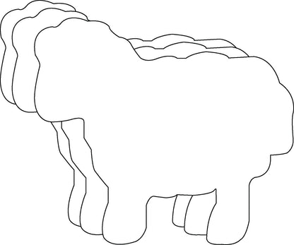 SHAPES ETC. Sheep Single Color Creative Cut-Outs- 5.5"