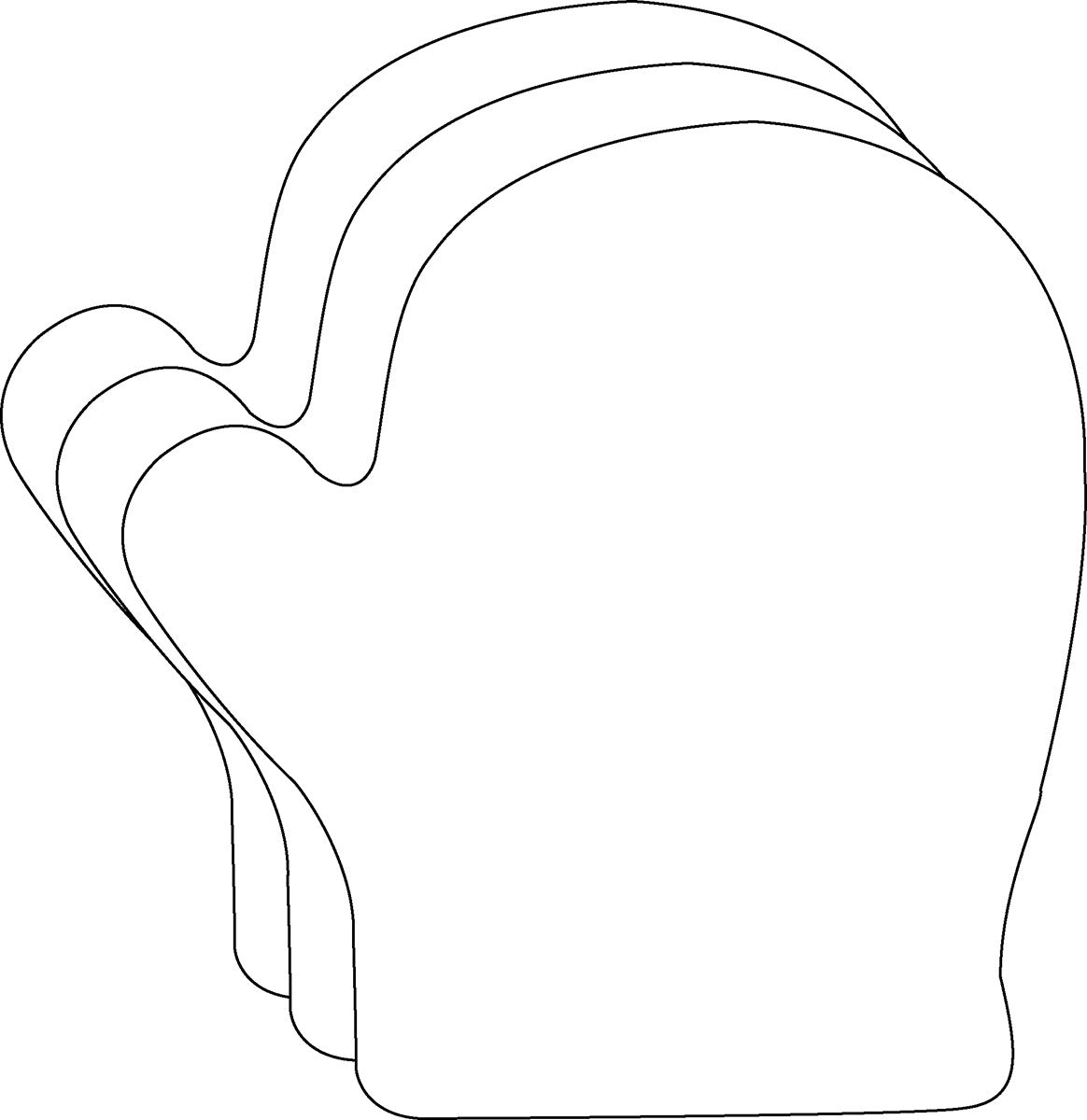 SHAPES ETC. Large Single Color Cut-Out - Mitten