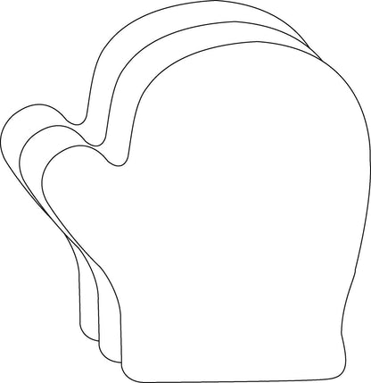 SHAPES ETC. Large Single Color Cut-Out - Mitten
