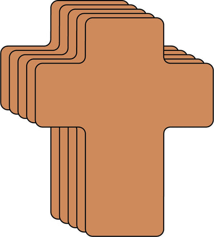 SHAPES ETC. Brown Cross Single Color Creative Cut-Outs- 5.5"