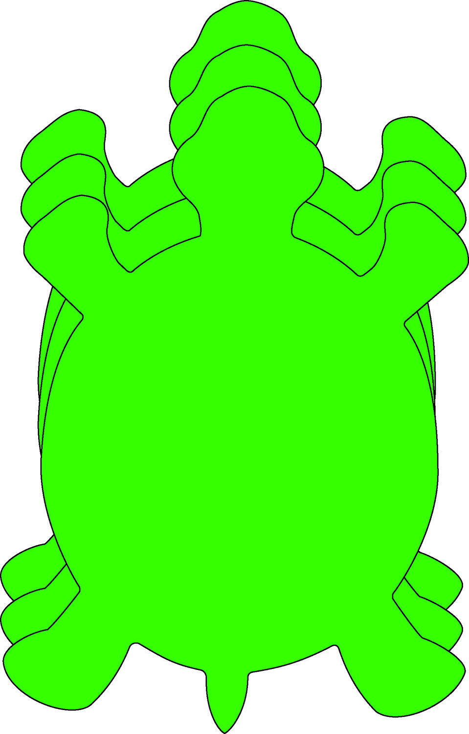 SHAPES ETC. Large Single Color Creative Foam Cut-Outs - Turtle