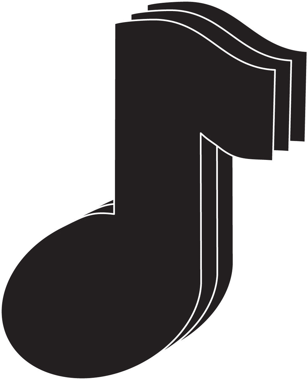 SHAPES ETC. Large Single Color Cut-Out - Music Note