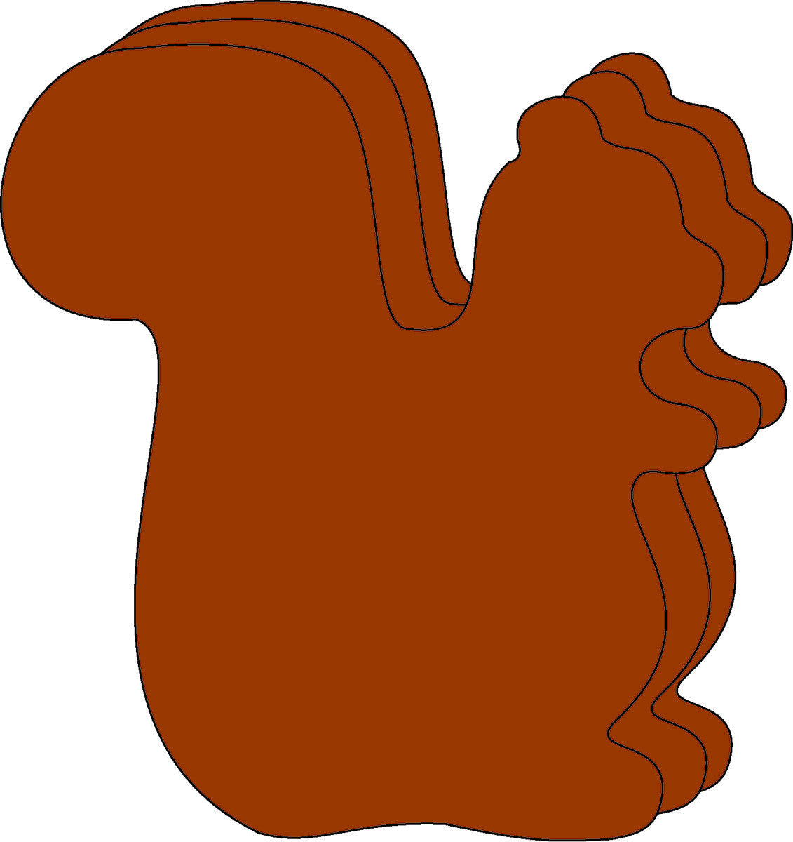 SHAPES ETC. Large Single Color Cut-Out - Squirrel