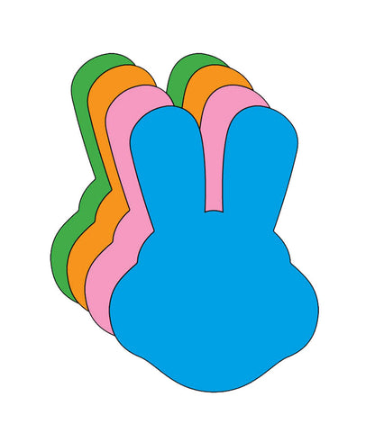 SHAPES ETC. Bunny With Ears Assorted Color Creative Cut-Outs- 5.5”