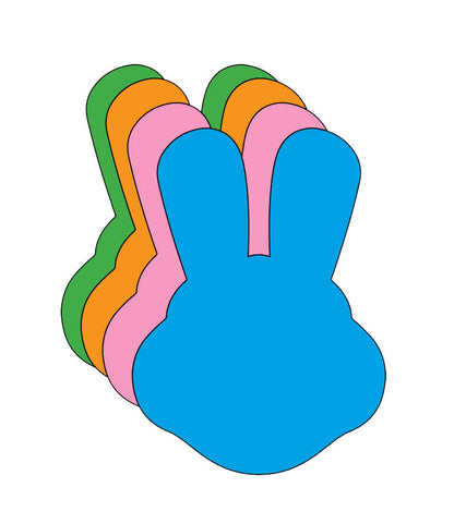 SHAPES ETC. Large Assorted Color Creative Foam Cut-Outs - Bunny With Ears