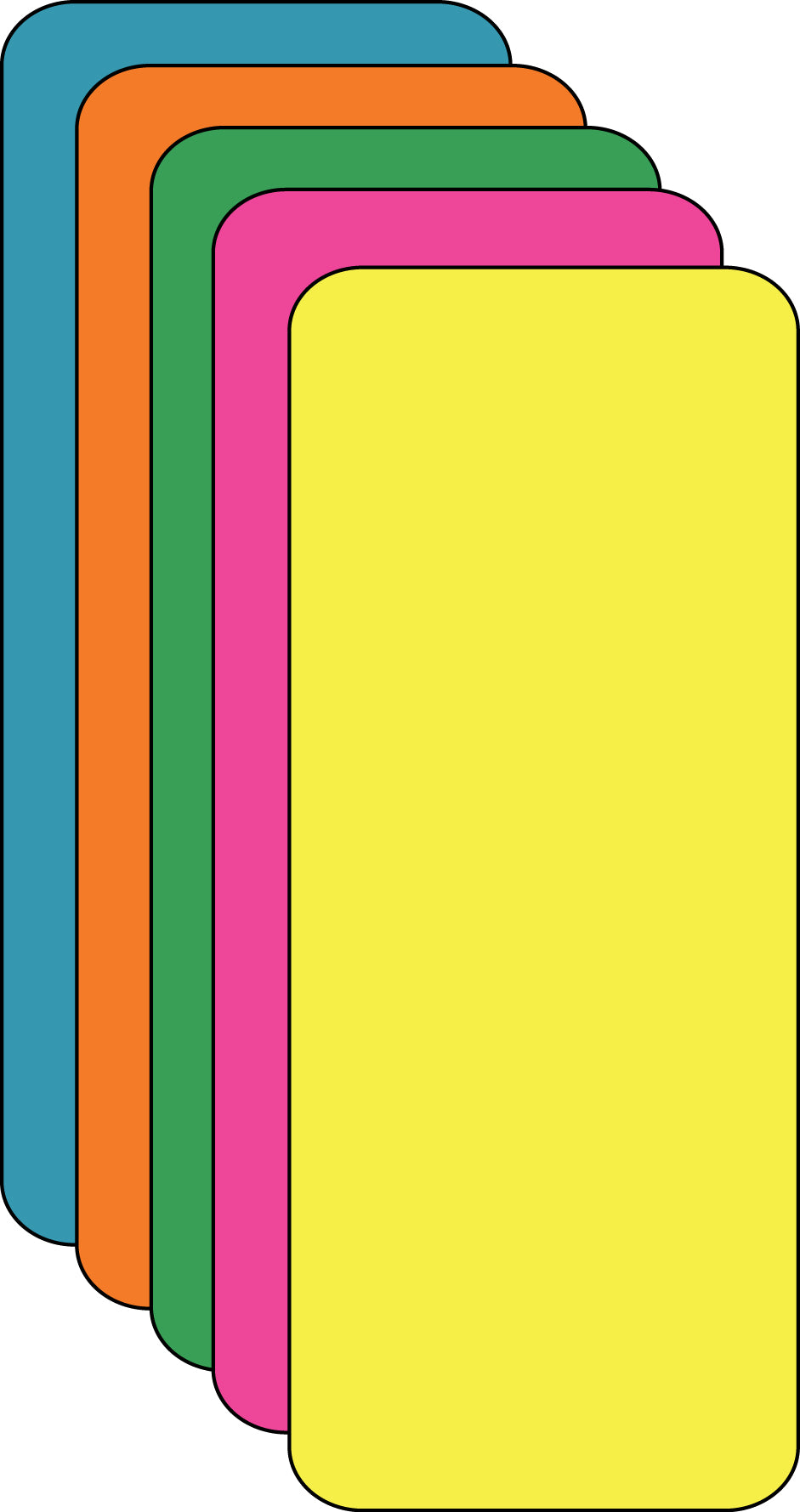 SHAPES ETC. Bookmarks- Assorted Color Blank Bookmarks